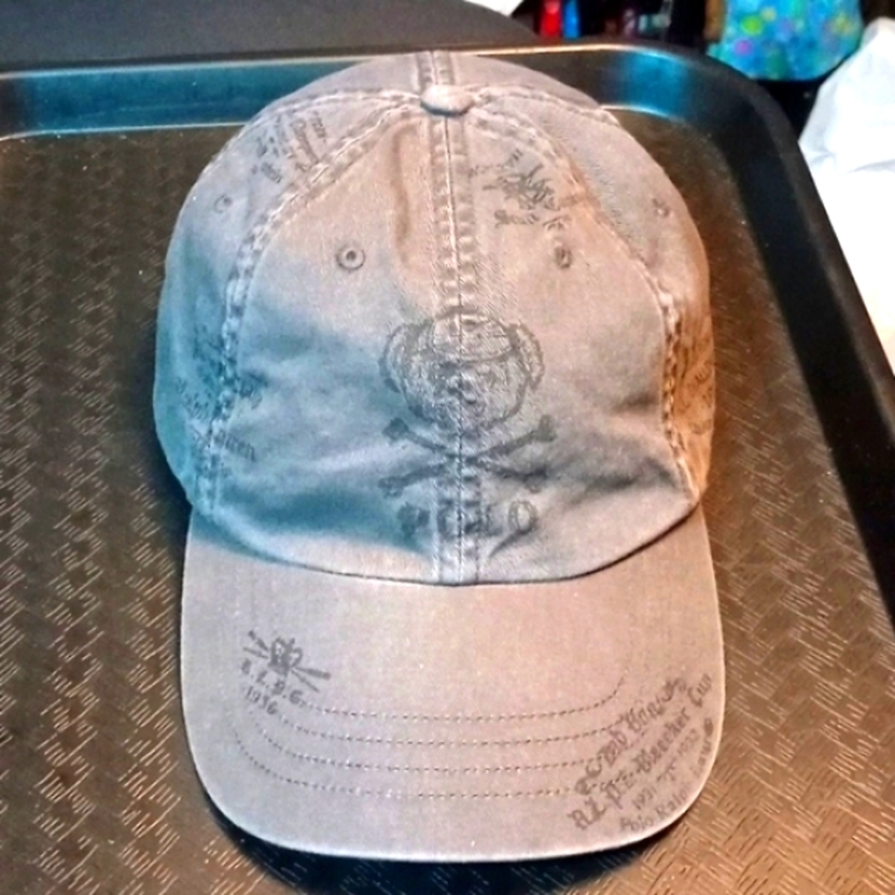 Polo Ralph Lauren Men's Hat,Grey/Black ,Gently Used, Very Clean Very Rare